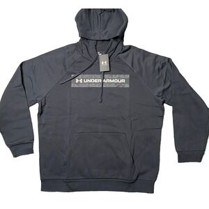 Under Armour UA Rival‎ Fleece Hoodie Size XXL Camo Chest Stripe Black NWT